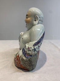 Four Chinese famille rose Milefo Buddhas, Wan Tongshun 萬同順 mark, 20th C.