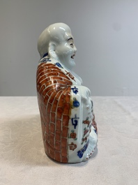 Four Chinese famille rose Milefo Buddhas, Wan Tongshun 萬同順 mark, 20th C.
