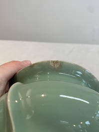 A Chinese Longquan celadon tripod censer, Southern Song