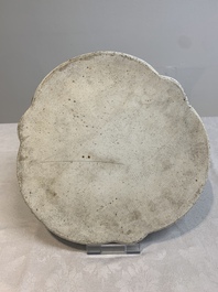 A Chinese famille rose flower-shaped '18 geese' tray, mid-19th C.