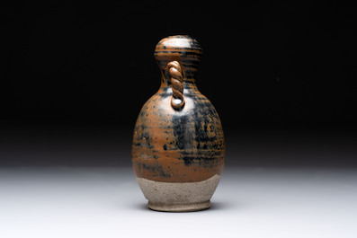 A Chinese brown-glazed vase and a black-glazed jar, Song/Ming