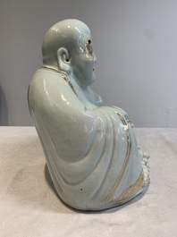 Four Chinese famille rose Milefo Buddhas, Wan Tongshun 萬同順 mark, 20th C.
