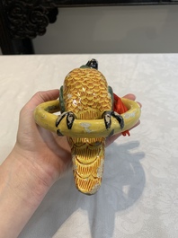 A polychrome Dutch Delft parrot, 19th C.