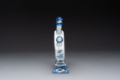 A fine and unusual blue and white Dutch Delft tulip vase, 18th C.