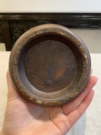 A Chinese celadon-glazed vase with floral design, Qianlong