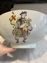 A rare Chinese famille rose 'Scotsmen' bowl, Qianlong, ca. 1745