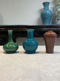 Five Chinese monochrome miniature vases, 19th C.