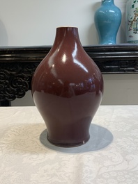 Two Chinese copper-red-glazed vases, 18th C.