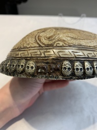 A Tibetan 'kapala' or skull-bowl, 19th C.
