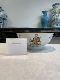 A rare Chinese famille rose 'Scotsmen' bowl, Qianlong, ca. 1745