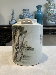 A large Chinese famille rose teapot and cover, signed Wei Yongsheng 魏庸生, dated 1941