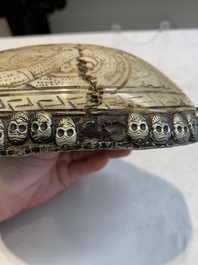 A Tibetan 'kapala' or skull-bowl, 19th C.