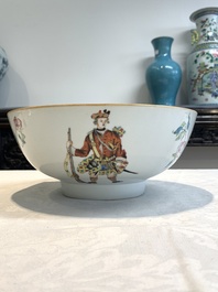 A rare Chinese famille rose 'Scotsmen' bowl, Qianlong, ca. 1745