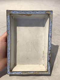 A Chinese Canton yellow-ground enamel rectangular jardini&egrave;re with floral design, Qianlong