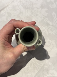 A Chinese Longquan celadon 'touhu' vase, Song/Yuan