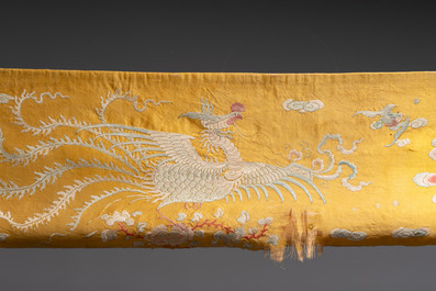 Four Chinese or Vietnamese embroidered silk panels, 19th C.