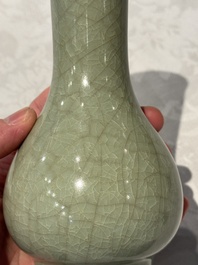 A Chinese Longquan celadon 'touhu' vase, Song/Yuan