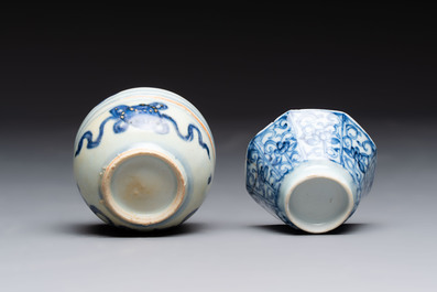 16 Chinese blue and white wares, Ming/Qing