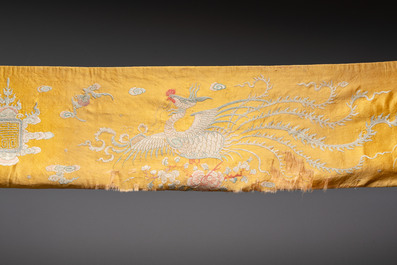 Four Chinese or Vietnamese embroidered silk panels, 19th C.