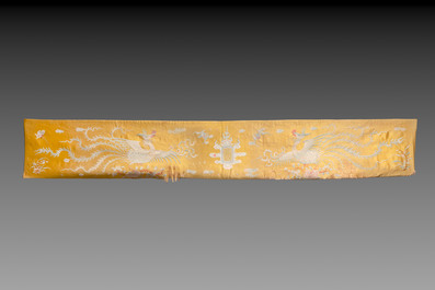Four Chinese or Vietnamese embroidered silk panels, 19th C.
