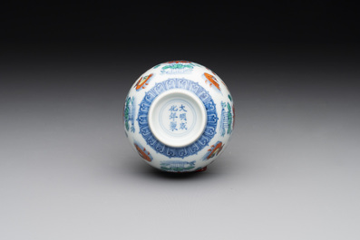 A Chinese doucai 'mandarin ducks' bowl, Chenghua mark, probably Qing