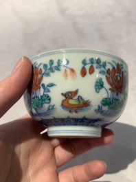 A Chinese doucai 'mandarin ducks' bowl, Chenghua mark, probably Qing