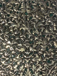 A Thai green-enamelled gilt silver box and cover, Ngern Lai 紋銀 and Yu Yuan 匯源 mark, Bangkok, 19/20th C.