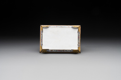 A Chinese Canton yellow-ground enamel rectangular jardini&egrave;re with floral design, Qianlong