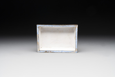 A Chinese Canton yellow-ground enamel rectangular jardini&egrave;re with floral design, Qianlong