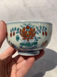 A Chinese doucai 'mandarin ducks' bowl, Chenghua mark, probably Qing