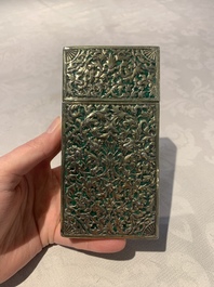 A Thai green-enamelled gilt silver box and cover, Ngern Lai 紋銀 and Yu Yuan 匯源 mark, Bangkok, 19/20th C.