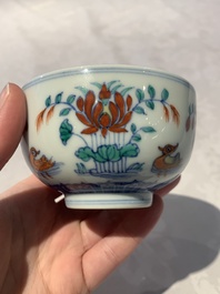 A Chinese doucai 'mandarin ducks' bowl, Chenghua mark, probably Qing