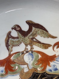 Two Chinese famille rose armorial dishes with the arms of Willes impaling Broster and the arms of Dobree impaling De Havilland, Yongzheng/Qianlong