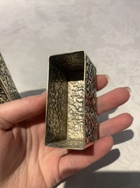 A Thai green-enamelled gilt silver box and cover, Ngern Lai 紋銀 and Yu Yuan 匯源 mark, Bangkok, 19/20th C.