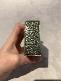 A Thai green-enamelled gilt silver box and cover, Ngern Lai 紋銀 and Yu Yuan 匯源 mark, Bangkok, 19/20th C.