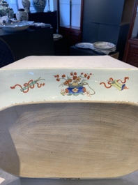 A large Chinese famille rose octagonal 'flower basket' dish, Yongzheng/Qianlong