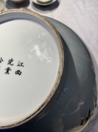 A large and extremely rare Chinese grisaille vase, signed Wang Xiaofan 王曉凡, Jiangxi Ciye Gongsi 江西瓷業公司 mark, dated 1950