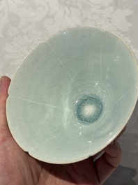 A Chinese qingbai lobed bowl, Song