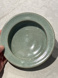 A Chinese Longquan celadon brush washer, Song or later