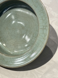 A Chinese Longquan celadon brush washer, Song or later