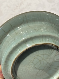 A Chinese Longquan celadon brush washer, Song or later
