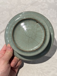 A Chinese Longquan celadon brush washer, Song or later