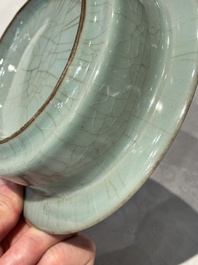 A Chinese Longquan celadon brush washer, Song or later