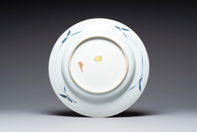 A Chinese doucai 'bird and flowering branches' dish, Yongzheng