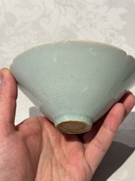 A Chinese qingbai lobed bowl, Song