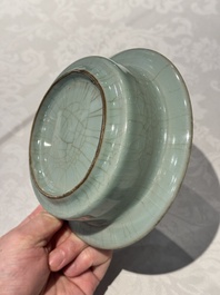 A Chinese Longquan celadon brush washer, Song or later