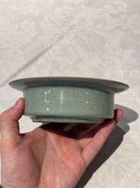 A Chinese Longquan celadon brush washer, Song or later