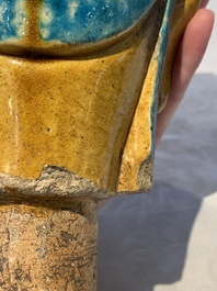 A large Chinese sancai-glazed Buddha, possibly from the Chengde Palace, Qianlong