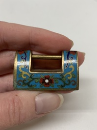 Seven various Chinese metal and cloisonn&eacute; locks, Qing