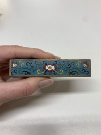 Seven various Chinese metal and cloisonn&eacute; locks, Qing